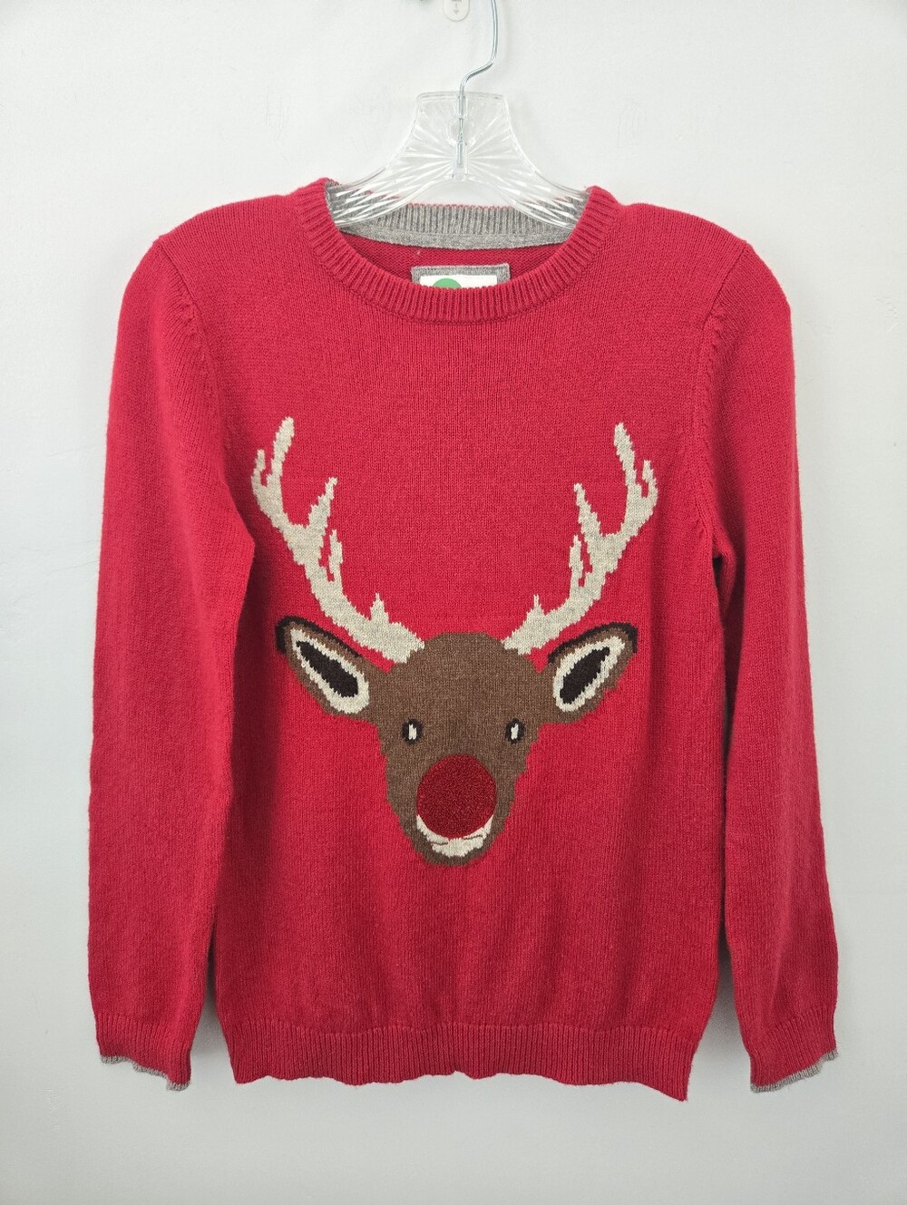 Mini Boden Wool Blend Rudolph Reindeer Christmas Sweater. Size 11-12Y Large.